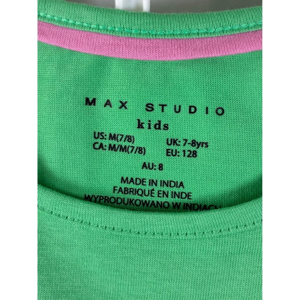 Max Studio Kids Girls Green Sequin Clover Top Leggings Set St‎ Patricks Day 7/8
